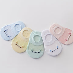 5pairs Cartoon Mesh Stitching Socks for Newborn Baby Boys And Girls