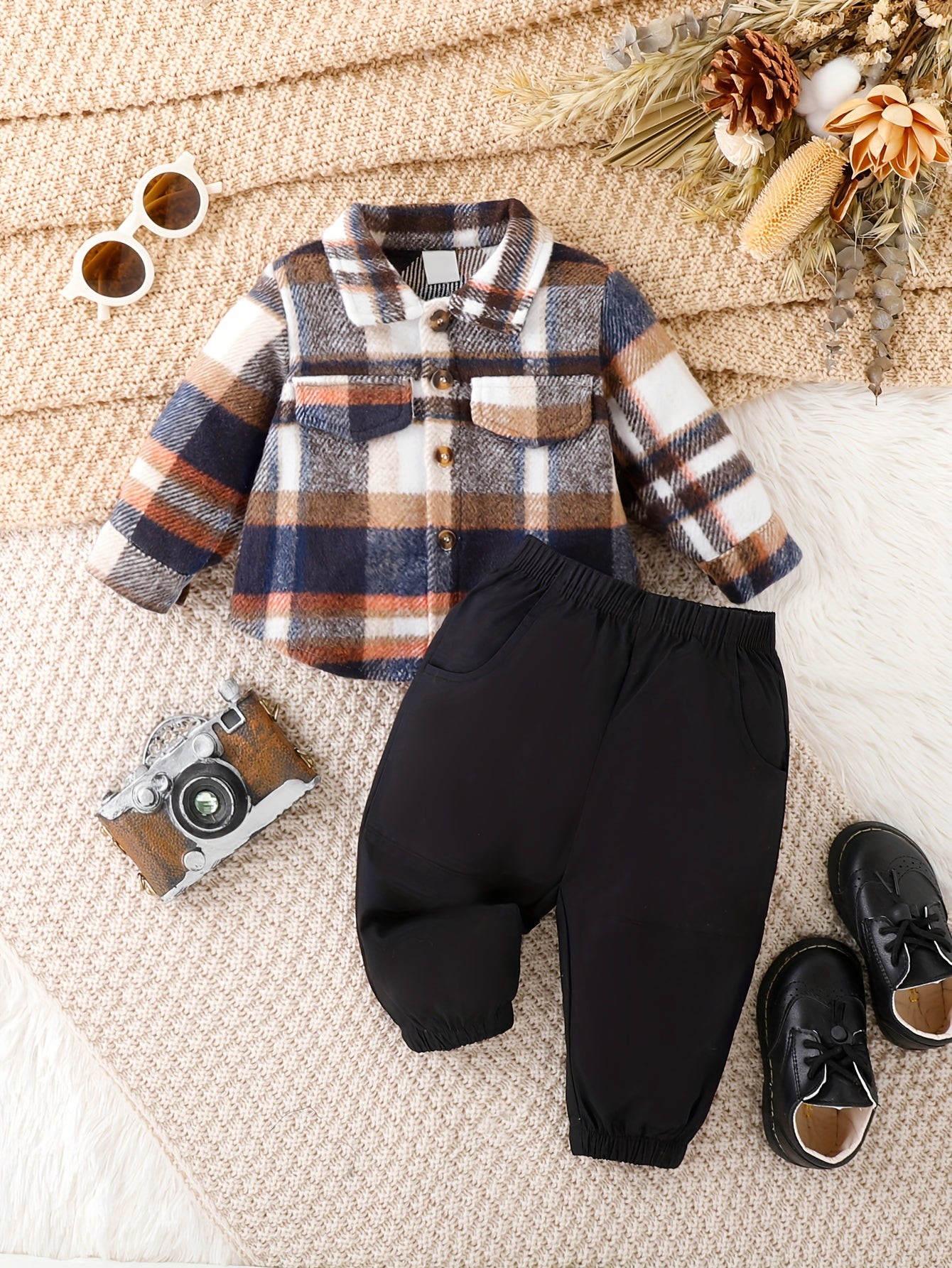 Kids Autumn Street Wear 2pcs Coat & Pants Set