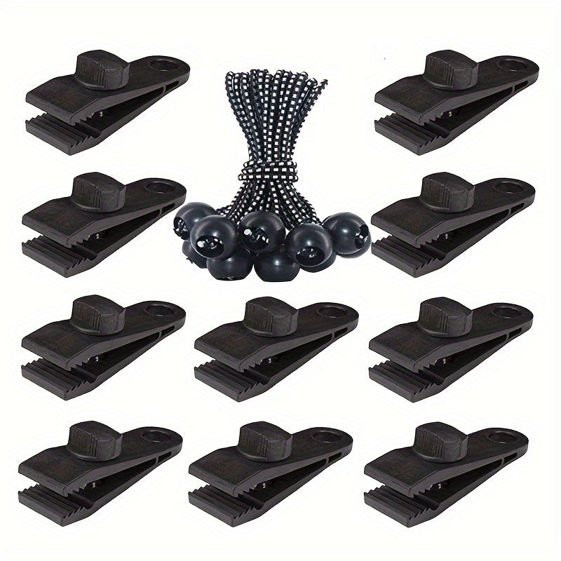 12pcs Plastic Tarpaulin Clip Set Swimming Pool Bungee Cord Clip