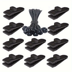 12pcs Plastic Tarpaulin Clip Set Swimming Pool Bungee Cord Clip