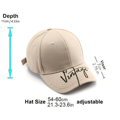 Adult Vintage Letter Embroidered Duck Tongue Cap Sun Protection Baseball Cap