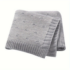 Cozy Unisex Blanket in Grey Pink Royal, Hand Wash, Geometric Pattern