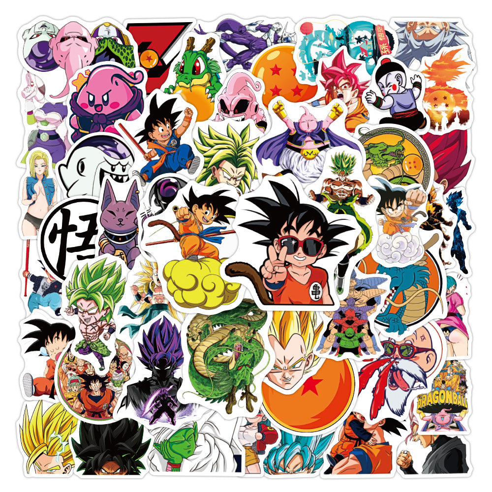50pcs Anime Cartoon Pvc Waterproof Decorative Stickers For Kids