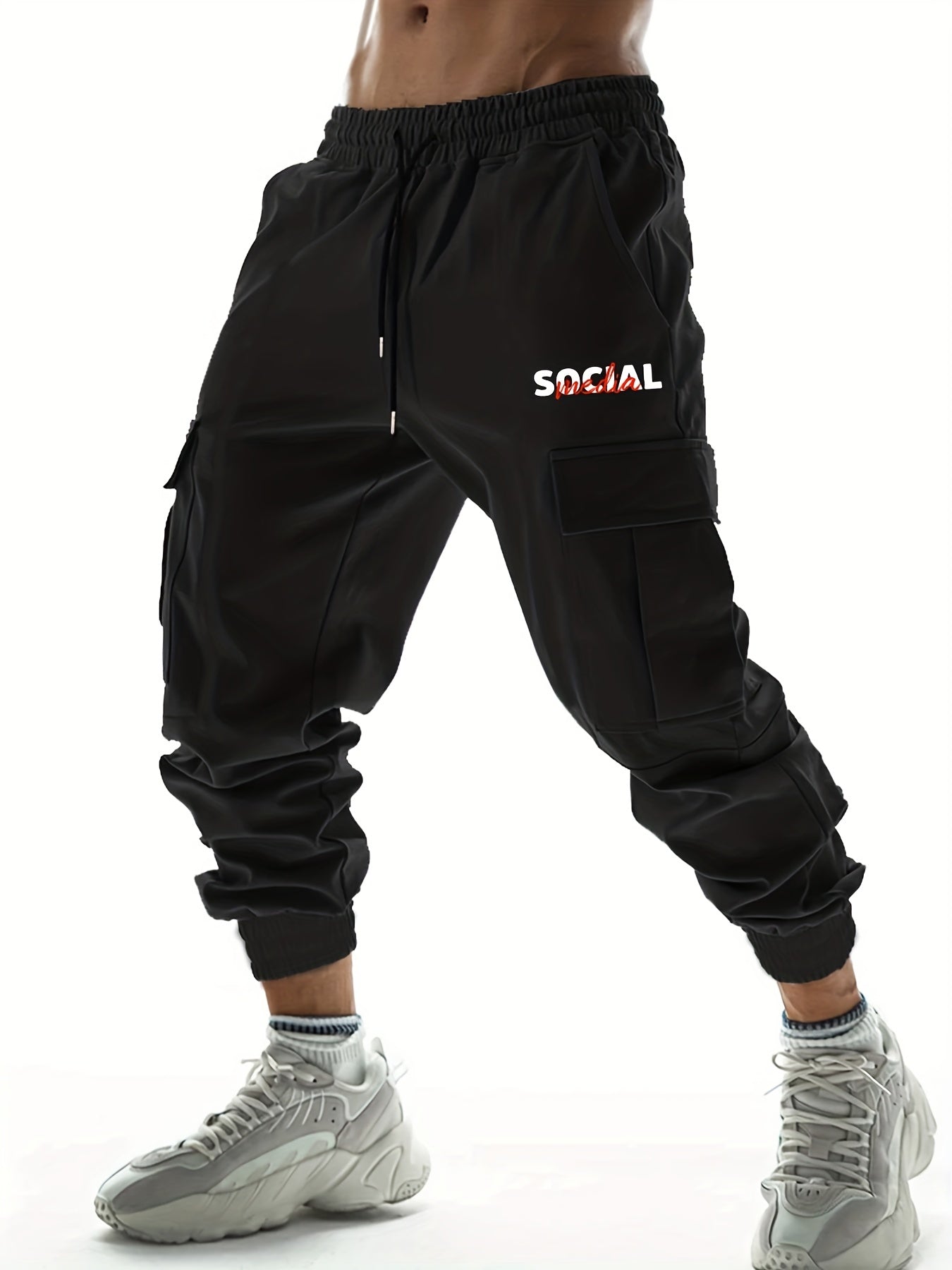 Casual Drawstring Cargo Pants Men's Joggers