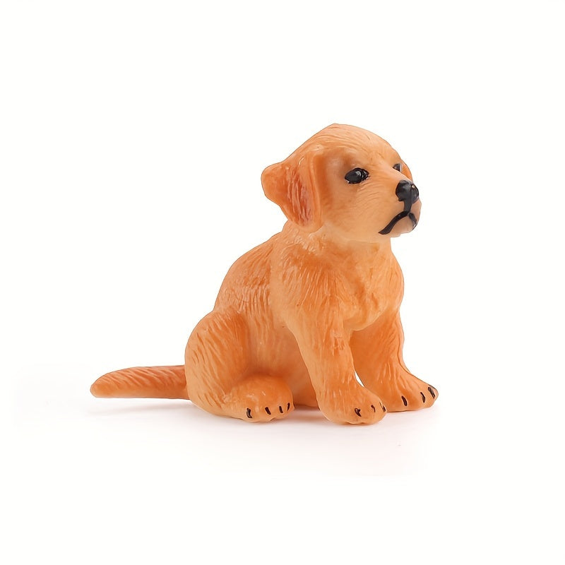 Golden Retriever Dog Figurine PVC Toy Mixed Colors