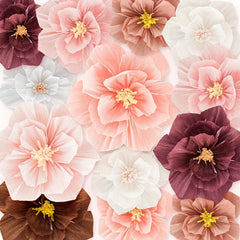 6pcs Paper Flower Decoration Supplies For Party Wedding Room Bridal Baby Shower