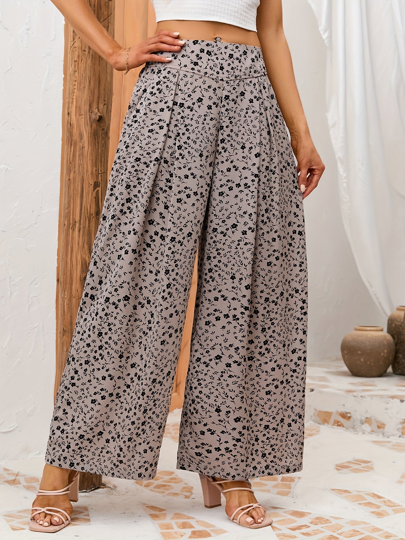 Floral Wide Leg Pants for Spring & Summer