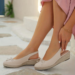 Women's Platform Espadrille Sandals Closed Toe Slingback Wedge Shoes