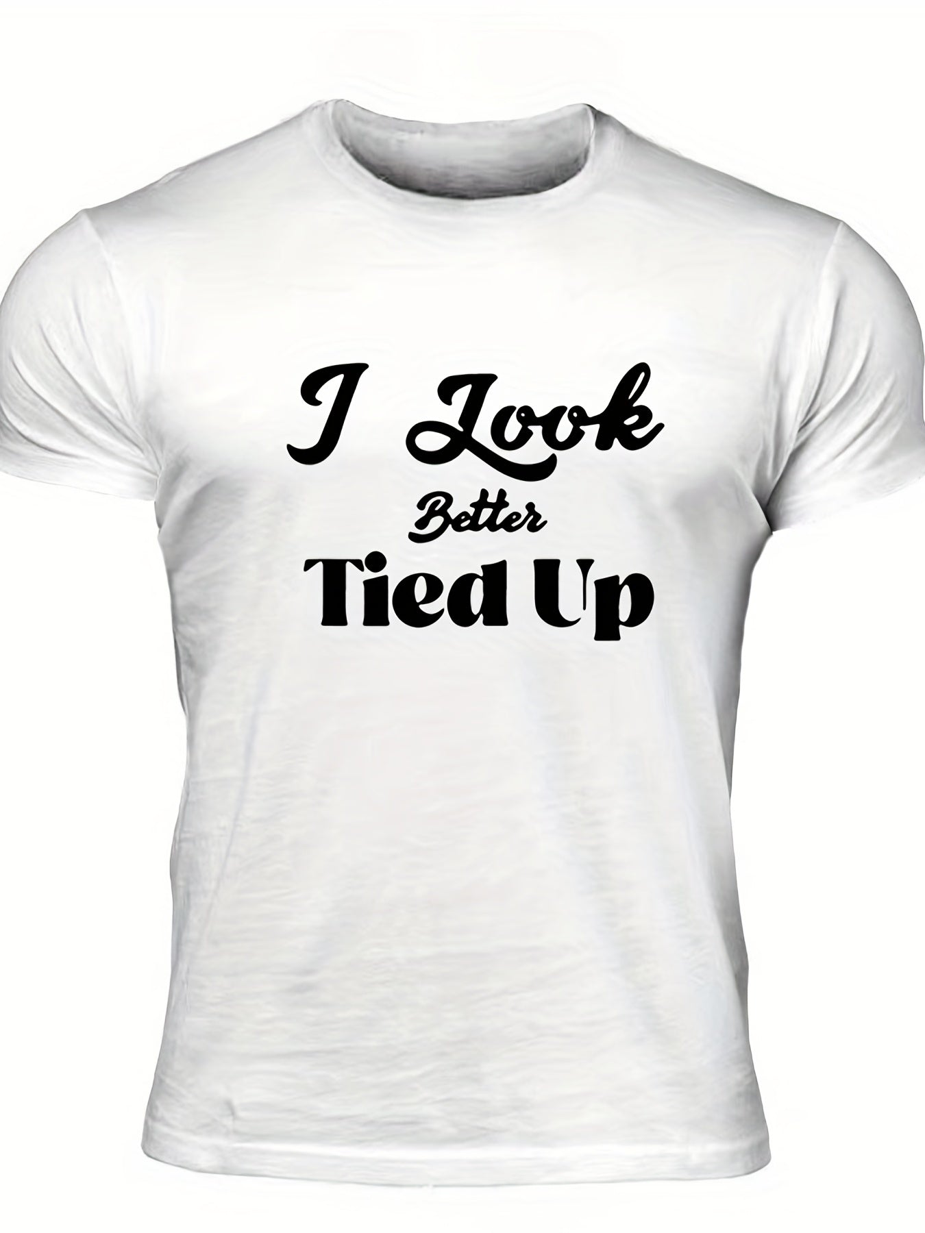 Men's Letter Print T shirt Casual Comfy Crew Neck Tee for Summer