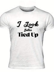 Men's Letter Print T shirt Casual Comfy Crew Neck Tee for Summer