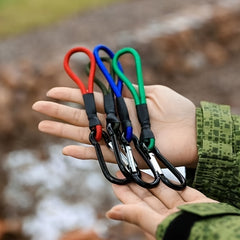 Outdoor Elastic Rope With Mountaineering Buckle Camping Keychain