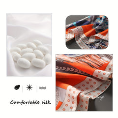 Silk Feeling Square Scarf Thin Breathable Neck Scarf Tie Dye Hairband