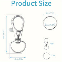 2pcs Stainless Steel Gourd Buckle Keychain Anti-lost Backpack Accessory