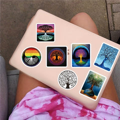 50Pcs Life Tree Doodle Sticker Waterproof Decorative DIY Creative Toys