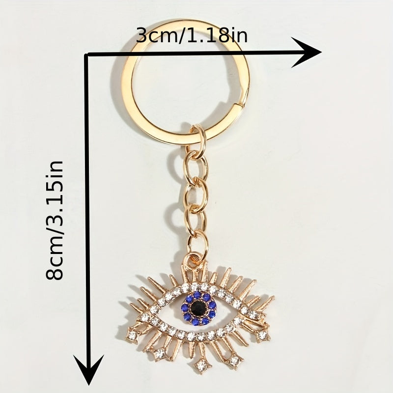 Customizable Demon's Eye Keychain Rhinestone Charm
