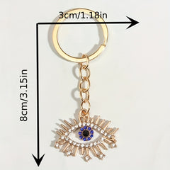 Customizable Demon's Eye Keychain Rhinestone Charm