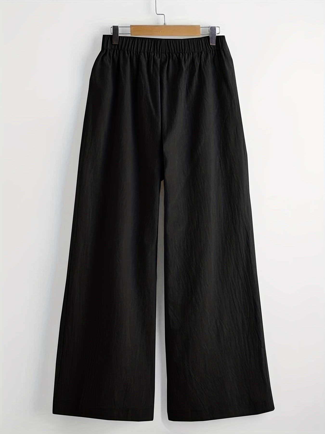 Casual Pants Women's Plus Solid Button Decor Wide Leg Pants