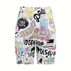 Cartoon Print Yoga Sports Shorts Women's Activewear