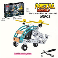 Metal Helicopter Model Toy Kit