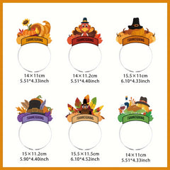 6pcs Thanksgiving Hair Hoop Dress Up Supplies Happy Thanksgiving Party