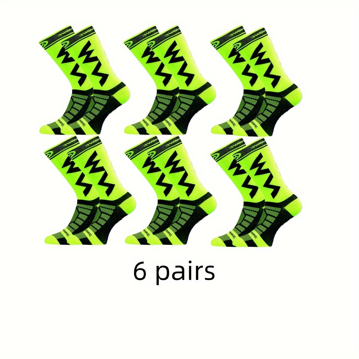 6 Pairs Men's Crew Socks Comfy Casual Unisex Outdoor Nylon Blend