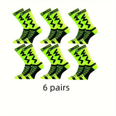 6 Pairs Men's Crew Socks Comfy Casual Unisex Outdoor Nylon Blend