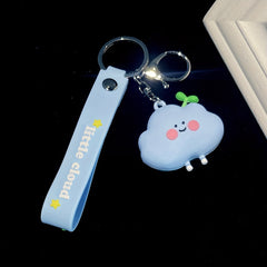 Cartoon Rubber Doll Grass Cloud Key Chain Bag Pendant for Students