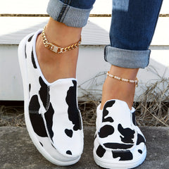 Cow Pattern Mules Sneakers Women's Lightweight Walking Shoes