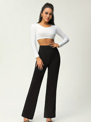 Women's High Waist Flare Leg Stretchy Pants