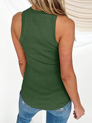Ribbed Tank Top Casual Summer Sleeveless Slim Tank Top Women's Clothing