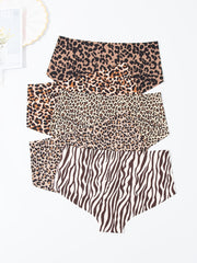 5pcs Seamless Leopard Briefs Comfy & Breathable Panties