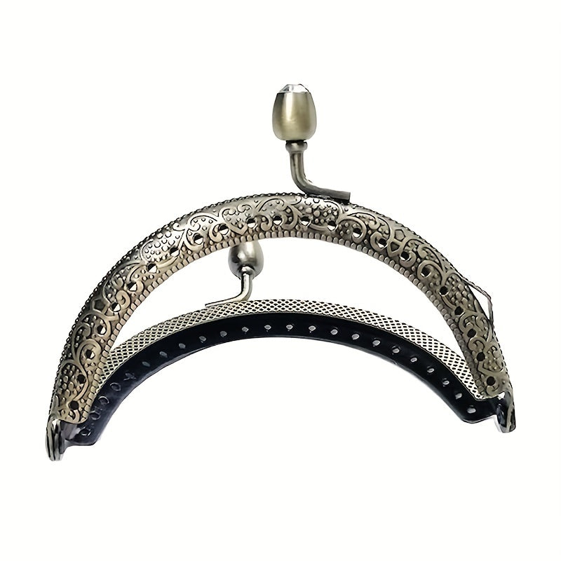 5Pcs Rhinestone Metal Purse Frame Kiss Lock Clasp Wallet Clutch Handbag Handles