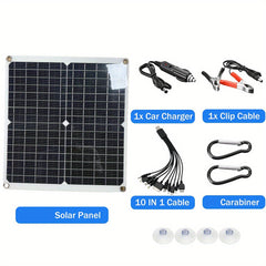 Solar Panel Kit with 12V Controller Module and 2 USB Ports