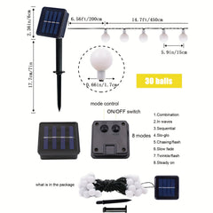 Outdoor Solar String Lights Waterproof Ball Lights Starry Fairy Lights