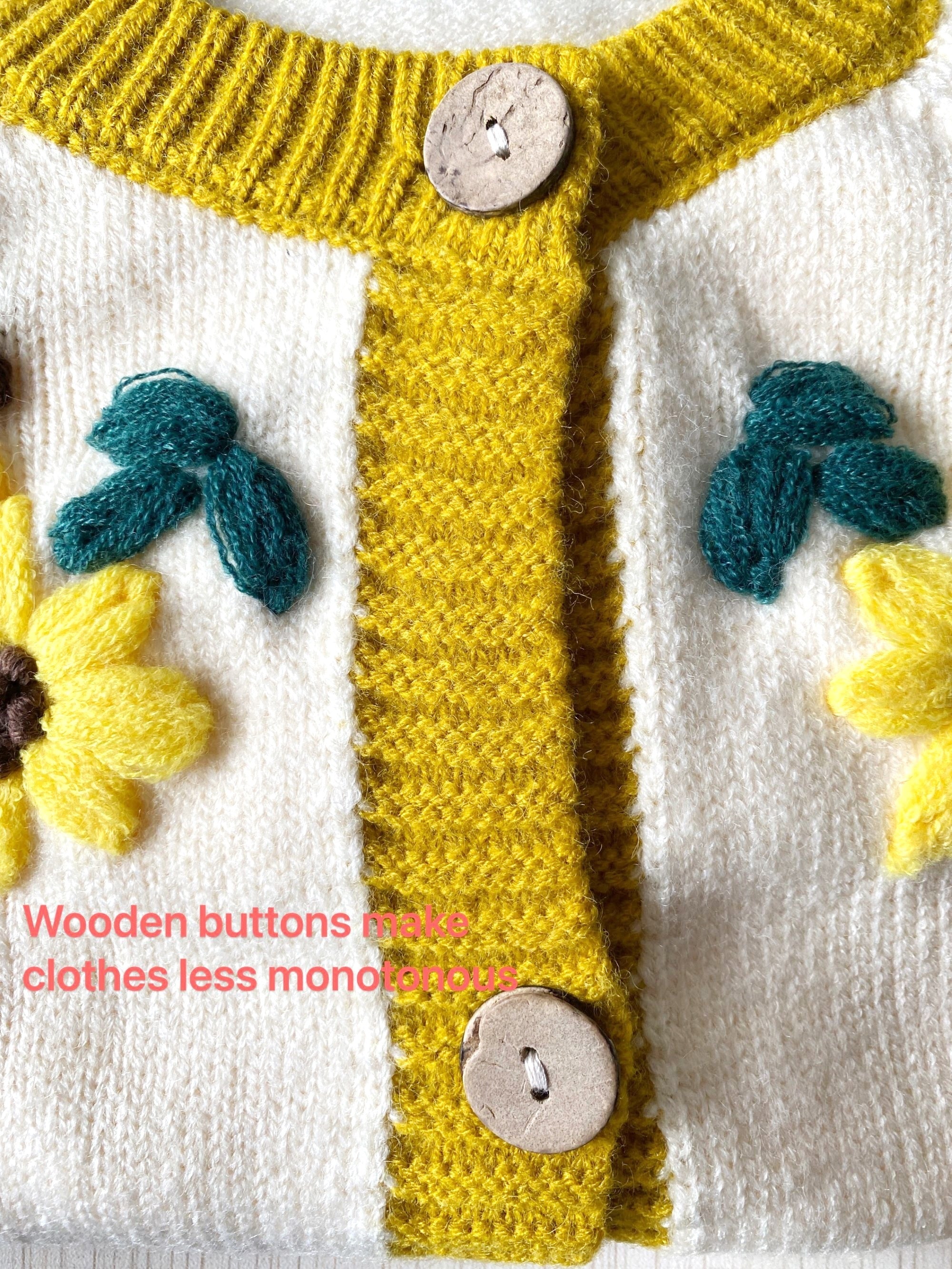 Girls Floral Embroidered Knitted Warm Sweater Cardigan