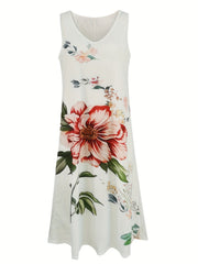 Floral Print Tank Dress & Open Front Coat Set