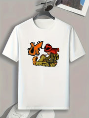 Hip Hop Style Pattern Print Men's Comfy Sports T shirt Graphic Tee