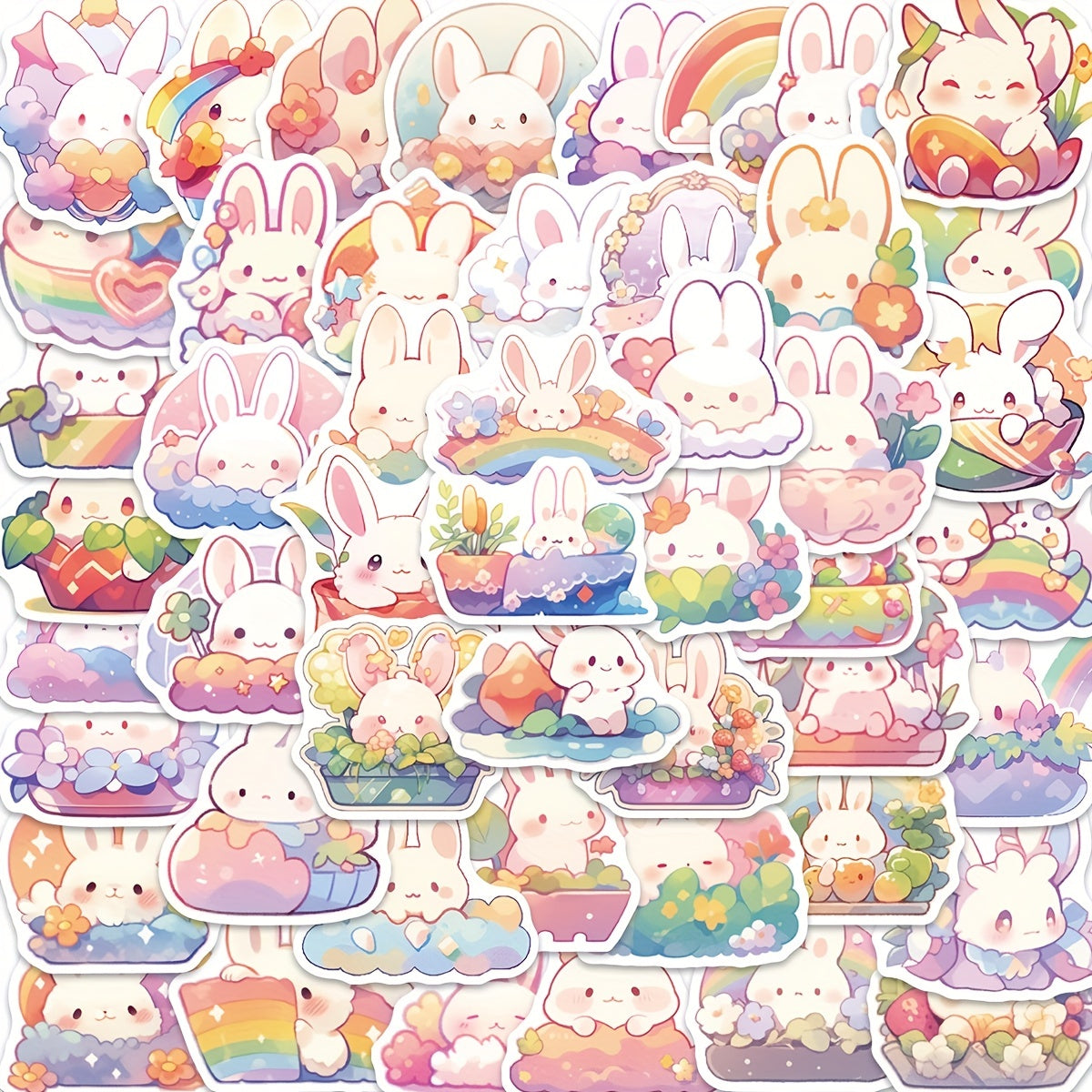 50pcs Bunny Series Waterproof Graffiti Stickers for Motorcycles Laptops DIY