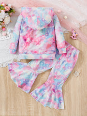 Toddler Girl's Unicorn Hoodie & Flared Pants Set for Spring Fall