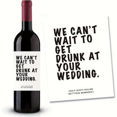 6pcs Engagement Wine Bottle Labels - Wedding Drunk - Perfect Engagement Couple