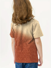 Girls Gradient Cross Heart Short Sleeve T shirt For Summer Party Gift