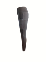 Solid High Waist Leggings Long Length Workout Leggings
