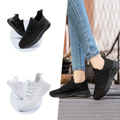 Soft Thick Sole Mesh Breathable Flying Woven Shoes