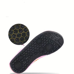Stylish Aqua Socks with Letter & Flower Pattern - Quick Drying
