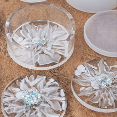 DIY Round Coaster Storage Box Silicone Mold Set