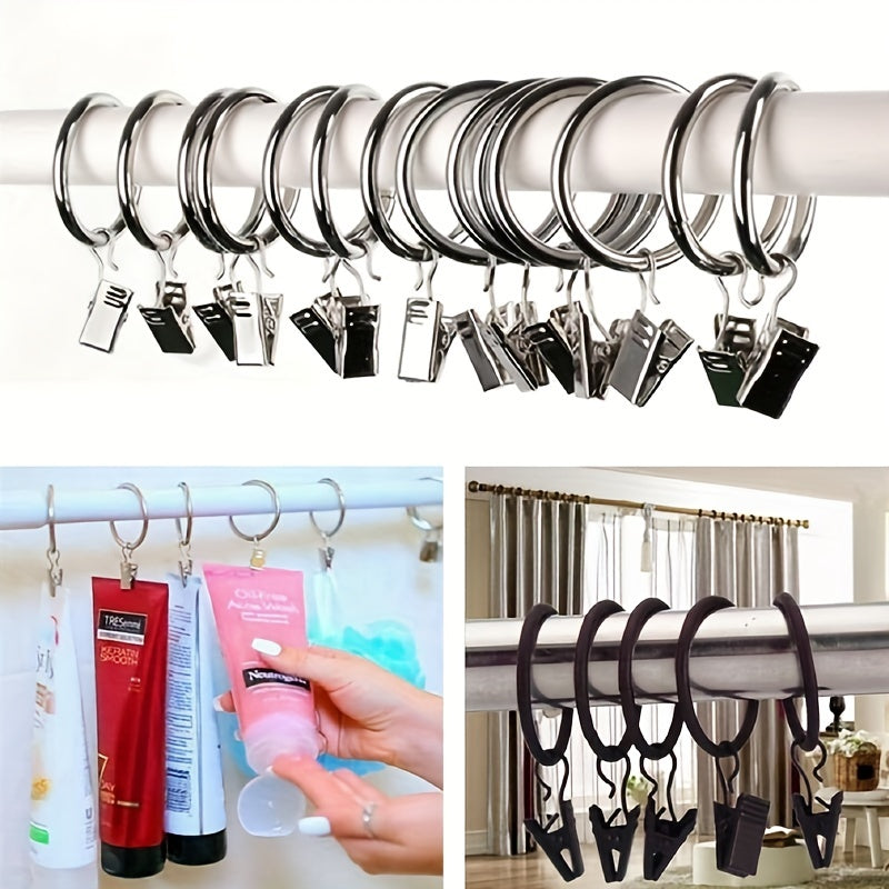 10pcs DIY Curtain Clip Set Shower Curtain Hook Roller Ball Hook