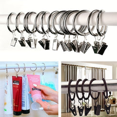 10pcs DIY Curtain Clip Set Shower Curtain Hook Roller Ball Hook