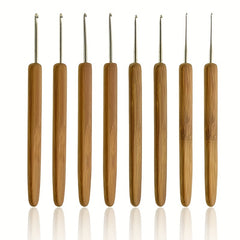 21pcs Bamboo Handle Crochet Kit Knitting Lace Hook Set with Case