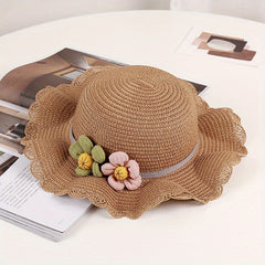 Kids Straw Hat Summer Sun Protection Beach Fisherman Hat