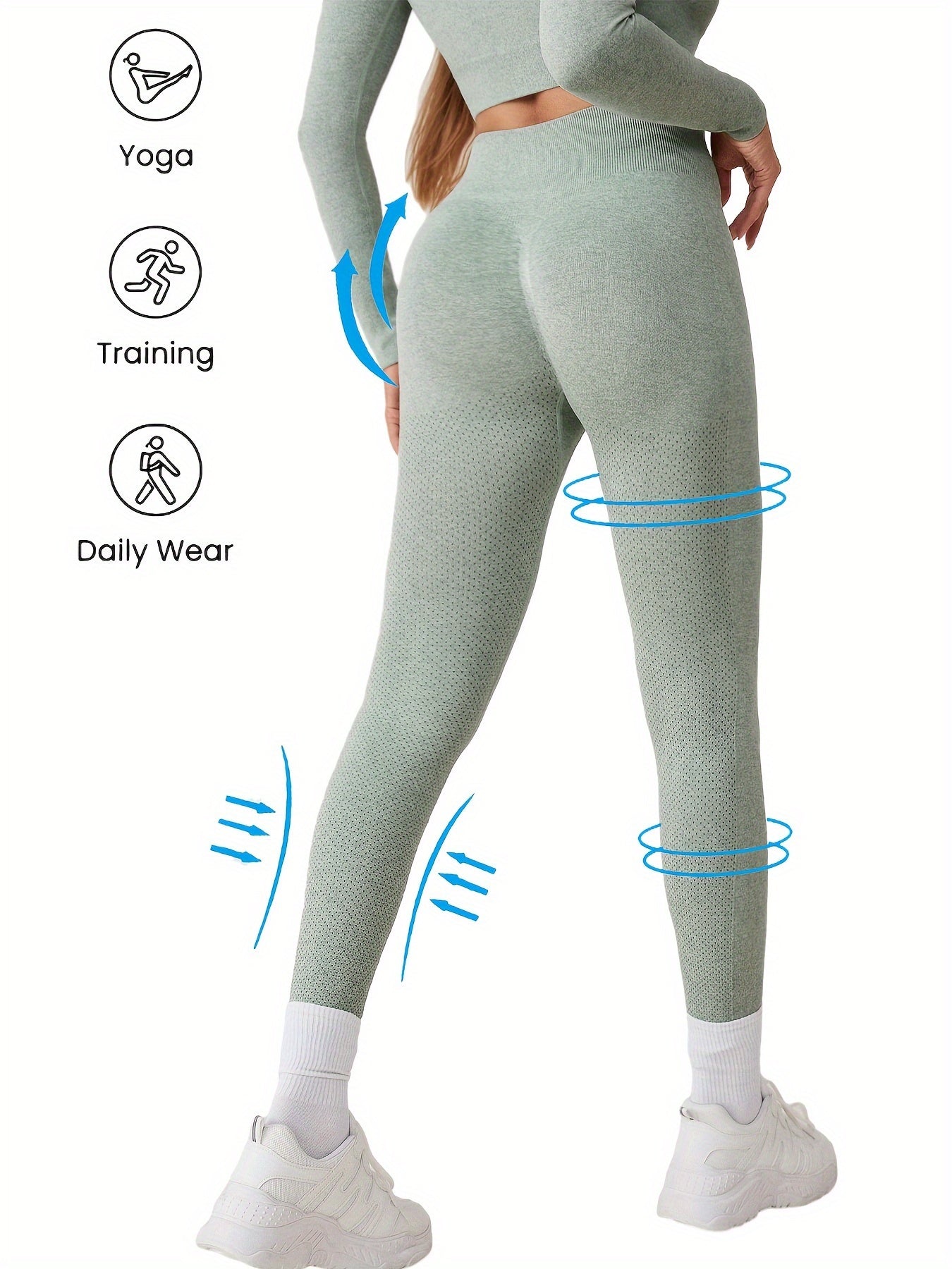 Solid Yoga Leggings Seamless Runing Fitness Workout Tight Pants